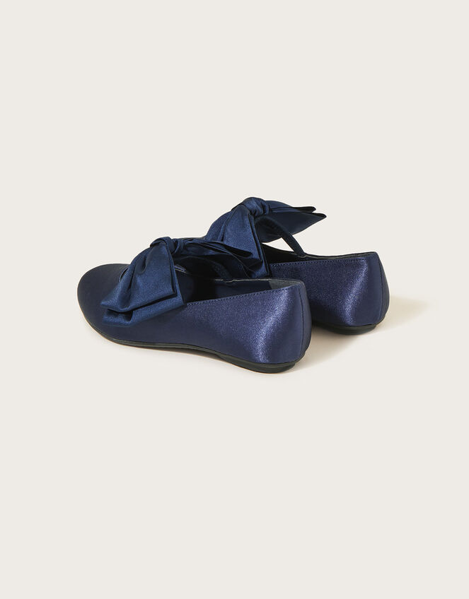 Big Bow Ballerina Flats, Blue (NAVY), large