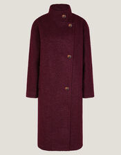 Freya Boucl&eacute; Coat, Red (BURGUNDY), large