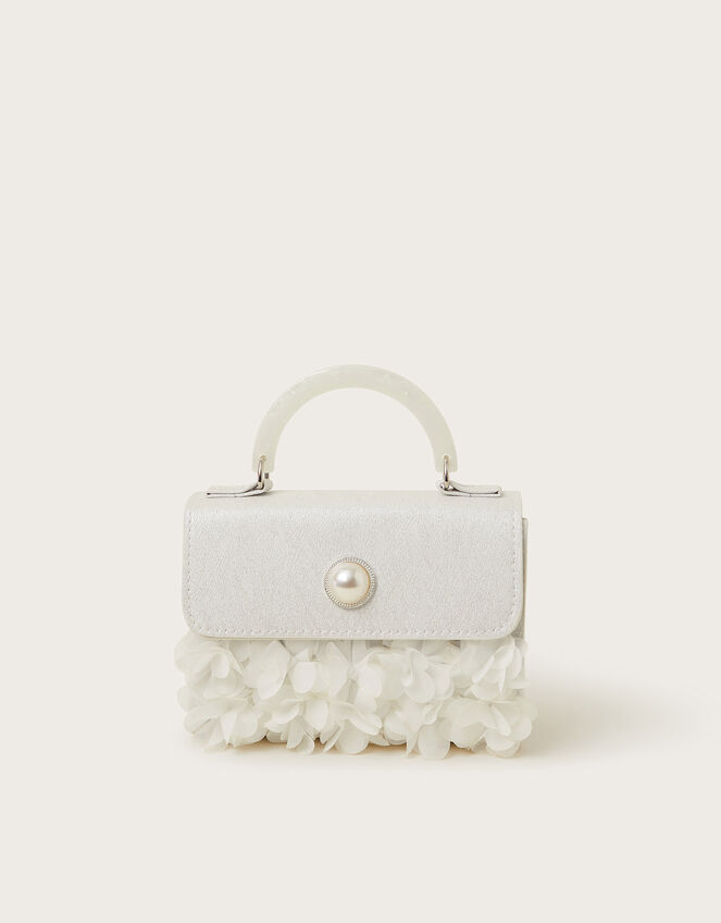 Shimmery Petal Pearl Handbag, , large