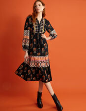 Print Heritage Embroidered Heritage Smock Dress	, Black (BLACK), large