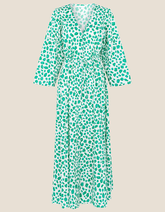 Animal Print Dress in Pure Cotton Green | Beach Dresses | Monsoon UK.
