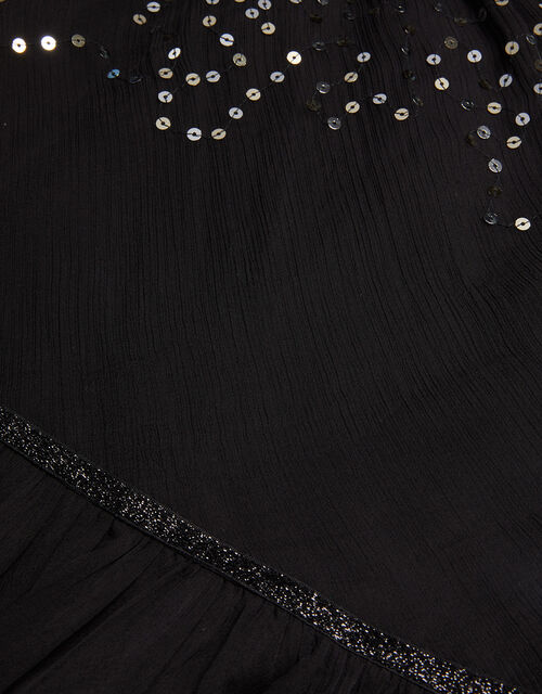 Scatter Sequin One-Shoulder Prom Dress, Black (BLACK), large