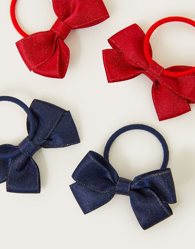 Mini School Bow Hair Bands 4 Pack, , large