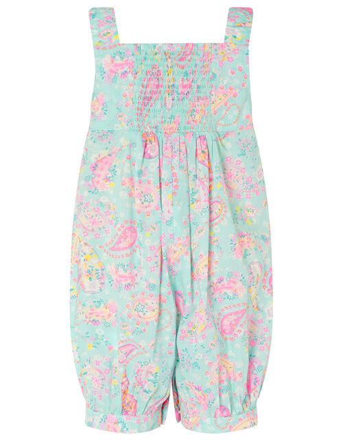 Baby Paisley Romper In Organic Cotton Blue Baby Girl Beach Swimwear Monsoon Uk