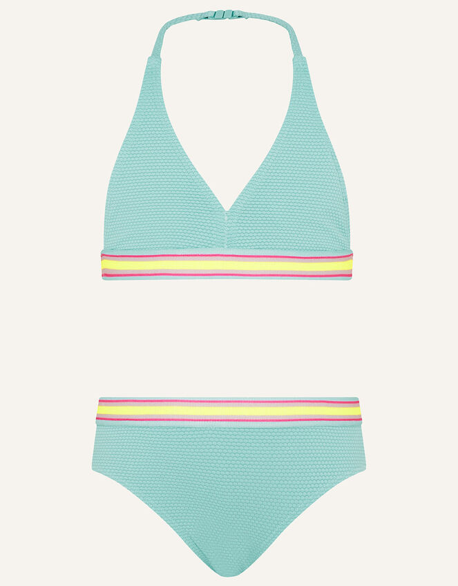 Sporty Textured Bikini Set, Blue (TURQUOISE), large