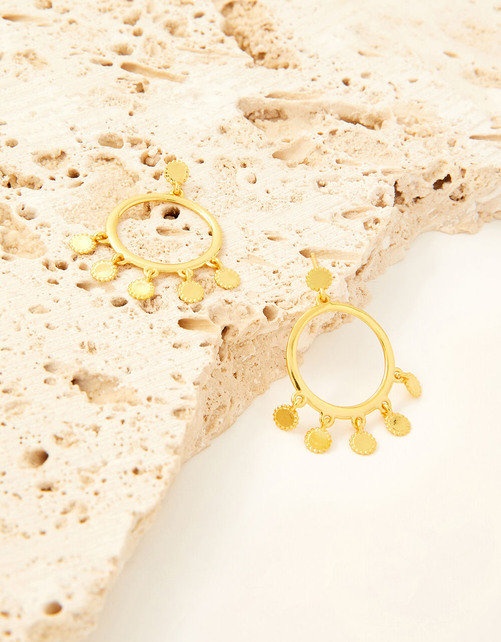 Women Women's Accessories | Gold-Plated Trim Detail Hoop Earrings - FE87171