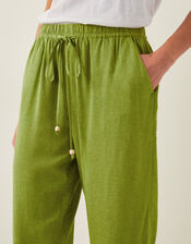 Penina Drawstring Wide-Leg Trousers, Green (GREEN), large