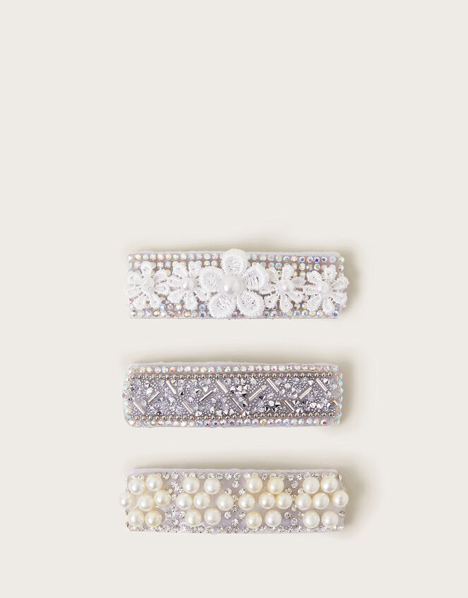 3-Pack Embellished Hair Clips, , large