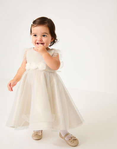 Principesa Appliqu&eacute; Rose Sparkle Dress, Gold (GOLD), large