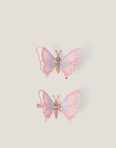 2-Pack Embroidered Spring Butterfly Hair Clips, , large