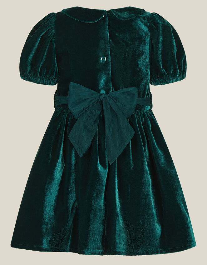 Baby Misty Embellished Velvet Party Dress, Green (GREEN), large