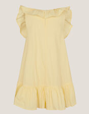 Appliqu&eacute; Flower Ruffle Dress, Yellow (YELLOW), large