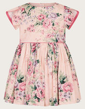 Baby Jacquard Rose Dress, Pink (PALE PINK), large