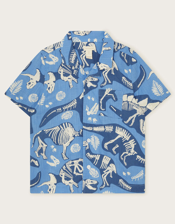 Dinosaur Bone Shirt, Blue (BLUE), large