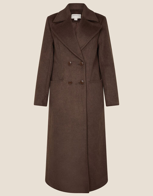 Bea Pea Coat in Wool Blend Brown Women's Coats Monsoon UK.