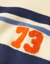 Varsity Stripe Crew Neck Jumper, Ivory (IVORY), large