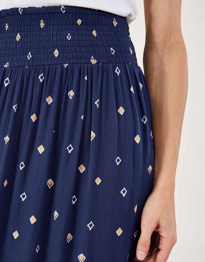 Motif Print Maxi Skirt in LENZING™ ECOVERO™, Blue (NAVY), large