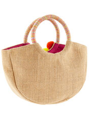 Tropical Paradise Embroidered Woven Bag, , large
