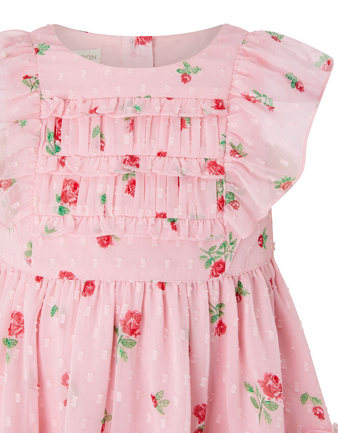 Baby Pink Rose Dress in Recycled Fabric, Pink (PINK), large