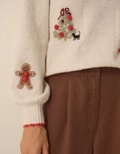 Cara Crew Neck Christmas Jumper, Ivory (IVORY), large