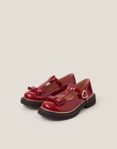Bow Patent Mary Jane Brogues, Red (BURGUNDY), large
