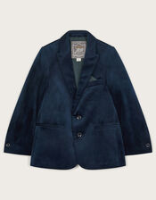 Velvet Suit Blazer, Blue (NAVY), large