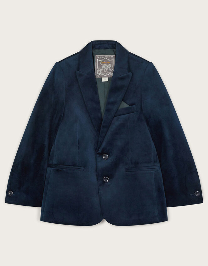 Velvet Suit Blazer, Blue (NAVY), large