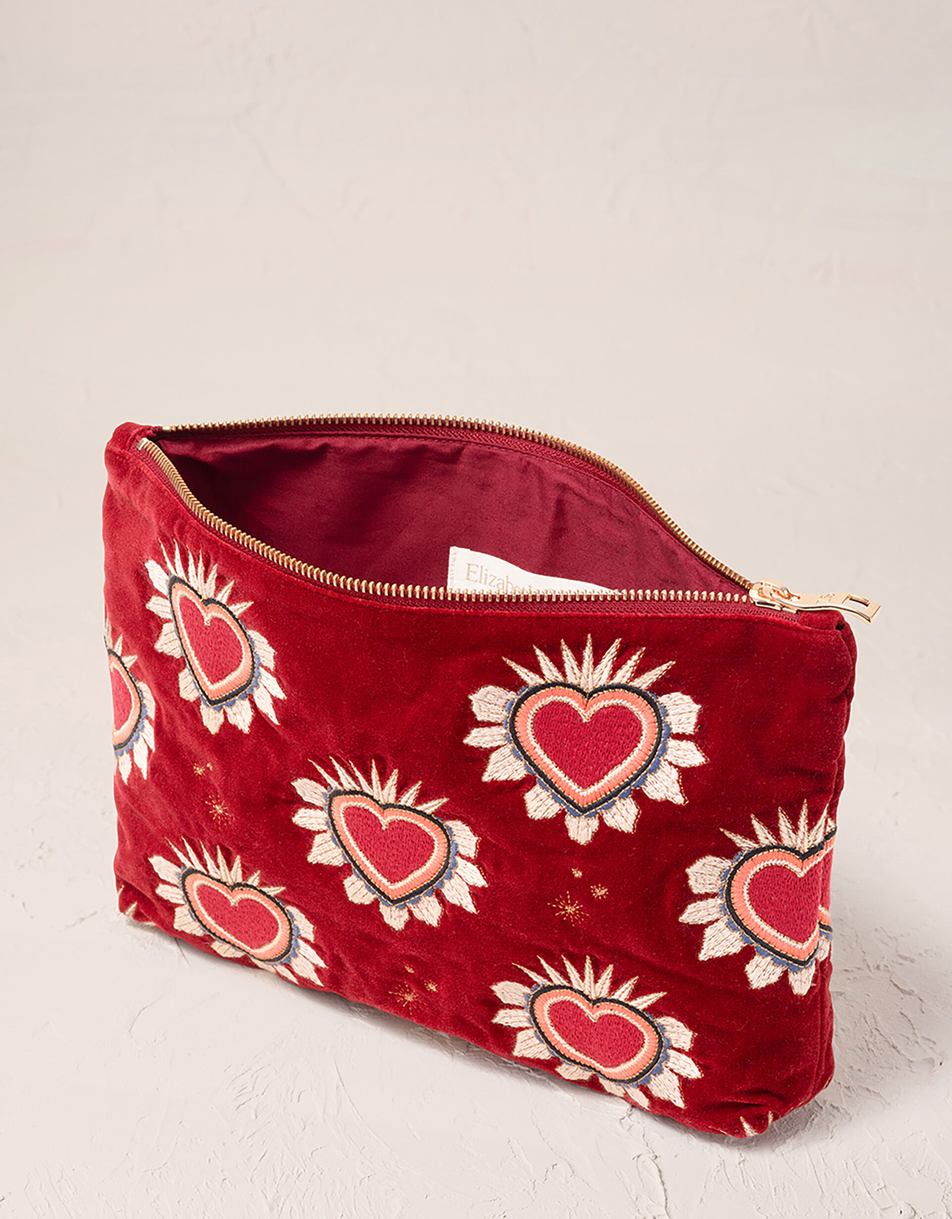 Elizabeth Scarlett Sacred Heart Velvet Pouch