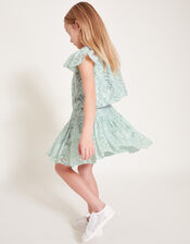 Thea Sequin Lace Skirt, Green (SAGE), large