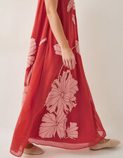 Kathleen Embroidered Maxi Dress, Orange (RUST), large