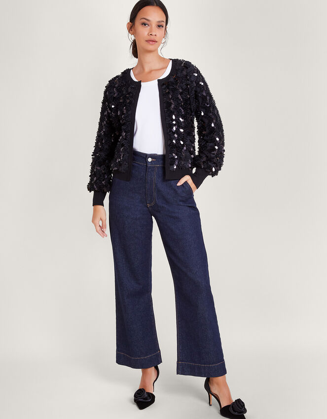 Colorful Mid-Length Sequin Cardigan