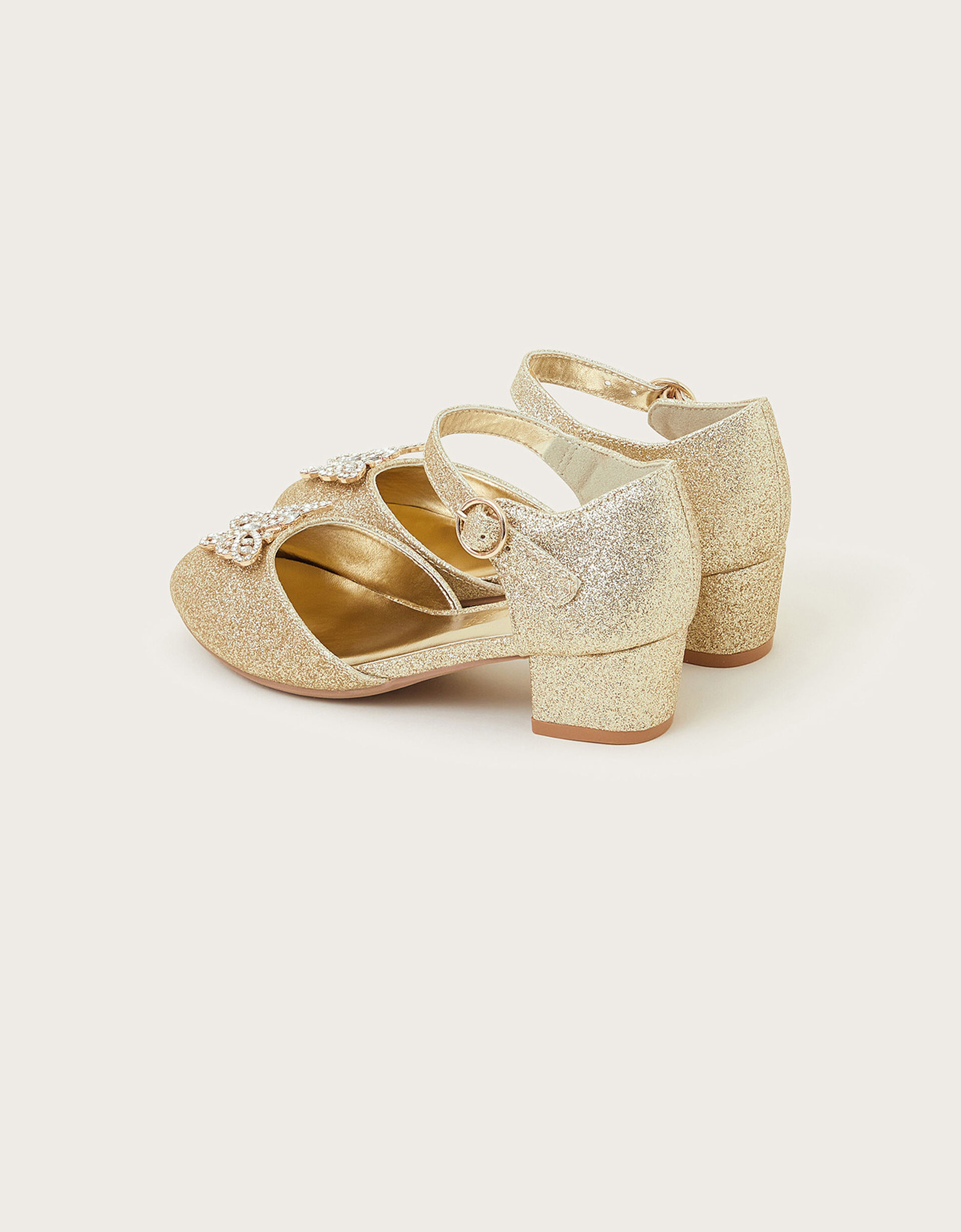 Soulier gold butterfly heels