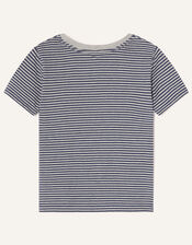 Ronnie Robot Stripe T-Shirt, Blue (BLUE), large