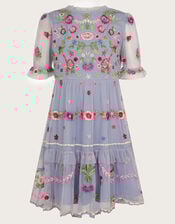 Utopia Floral Embroidered Dress, Blue (BLUE), large
