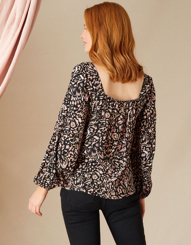 Adlyn Animal Print Long Sleeve Top, Camel (CAMEL), large