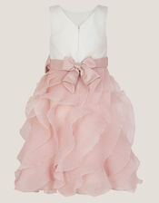 Cancan Sleeveless Bow Ruffle Dress, Pink (PINK), large