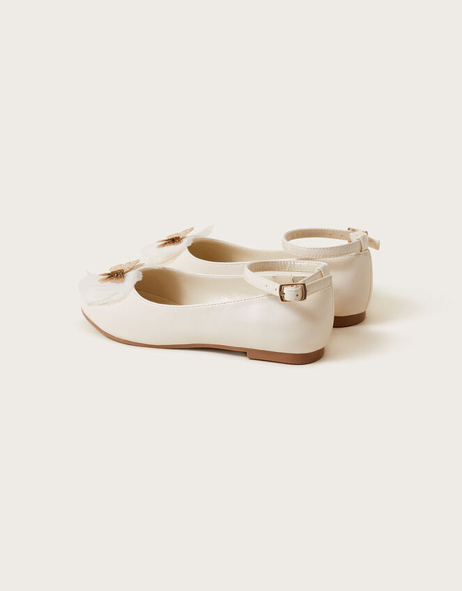 Kali Patent Butterfly Ballerina Flats, Ivory (IVORY), large