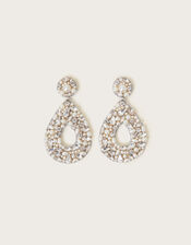 Diamante Statement Earrings, Silver (SILVER), large