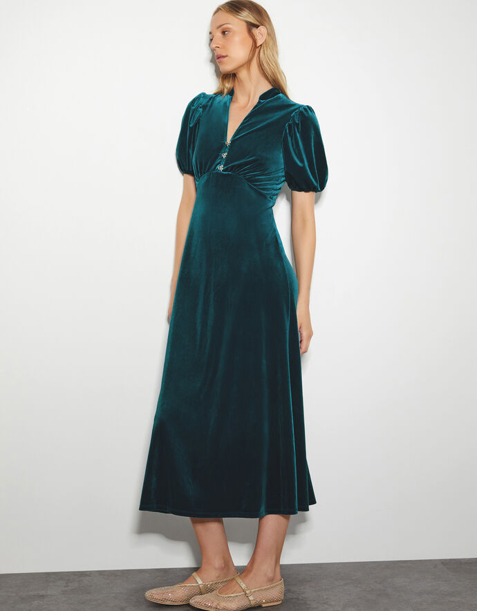 Veronique Velvet Bow Midi Dress