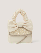Pearl Embellished Bow Bag, , large