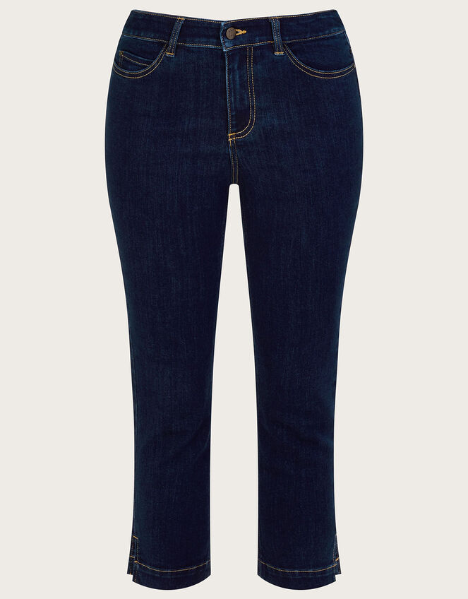 Idabella Crop Skinny Jeans with Recycled Polyester	, Blue (INDIGO), large
