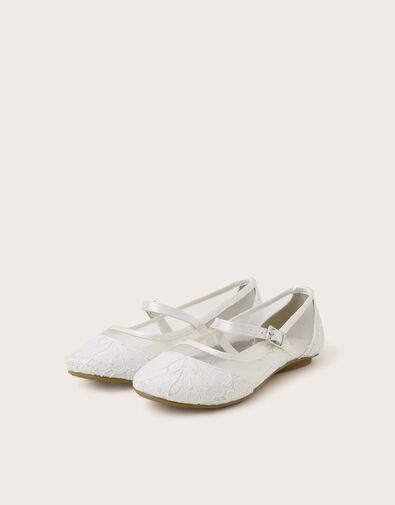 Communion Lace Ballerina Flats, White (WHITE), large