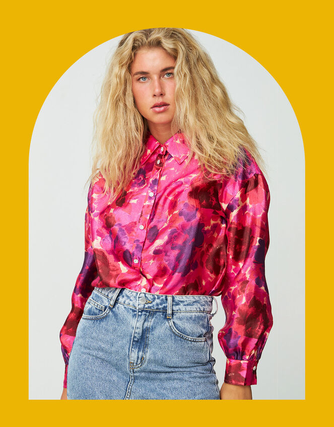 Crās Floral Print Shirt, Pink (PINK), large