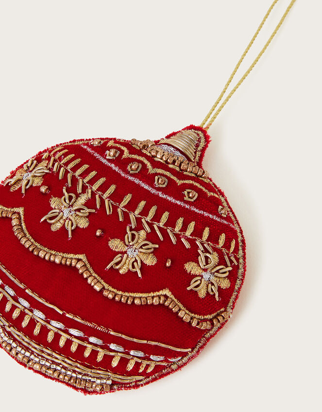 Velvet Beaded Bauble, , large
