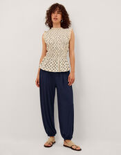 Holly Jersey Balloon Trousers, Blue (NAVY), large
