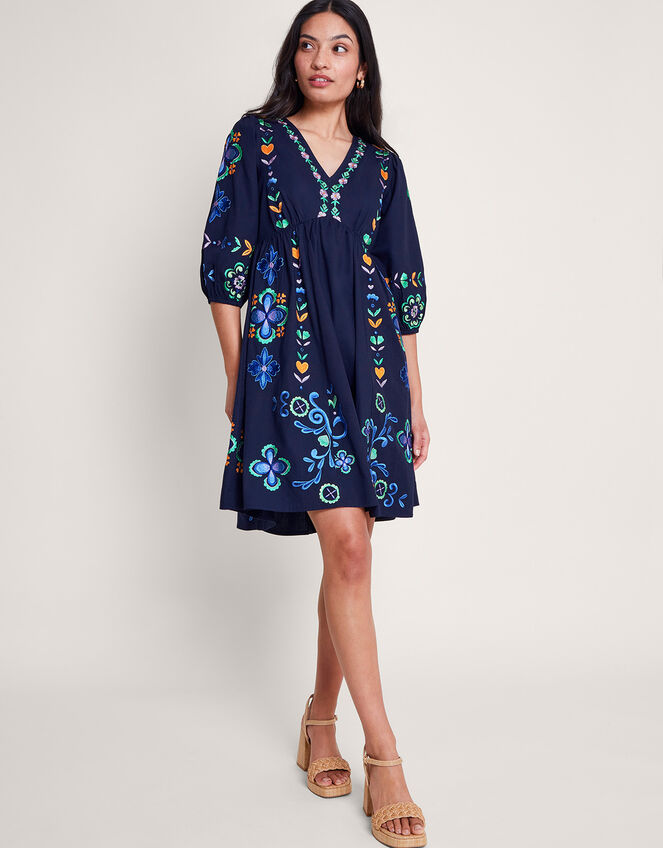 Eden Embroidered Dress, Blue (NAVY), large
