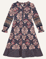MINI ME Rowan Heritage Print Dress, Blue (NAVY), large