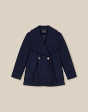 Estelle Collar Coat, Blue (NAVY), large