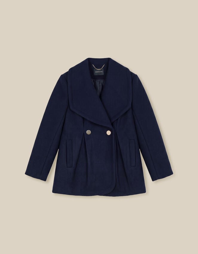 Estelle Collar Coat, Blue (NAVY), large