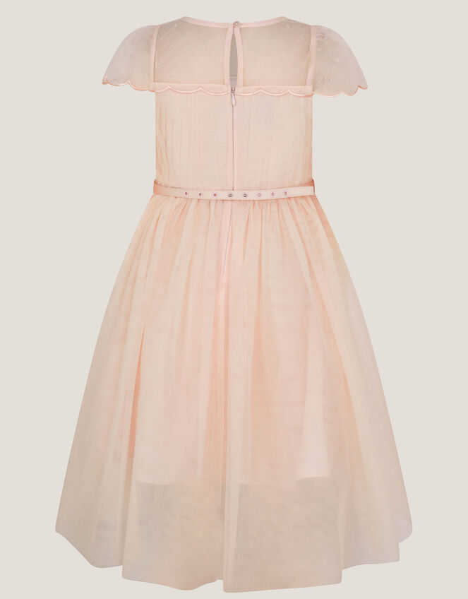 Gracia Embroidered Yoke Tulle Dress, Pink (PALE PINK), large